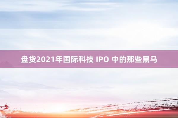 盘货2021年国际科技 IPO 中的那些黑马